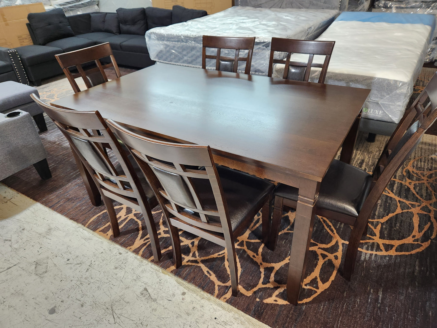 EVA Wooden Dining Table Set (7 Piece)