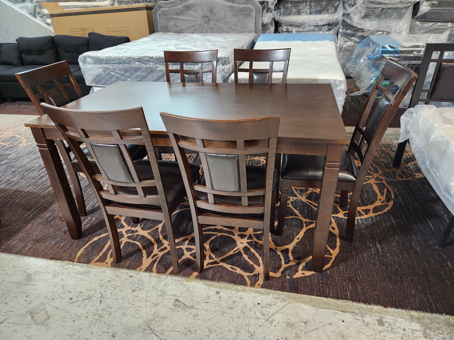 EVA Wooden Dining Table Set (7 Piece)