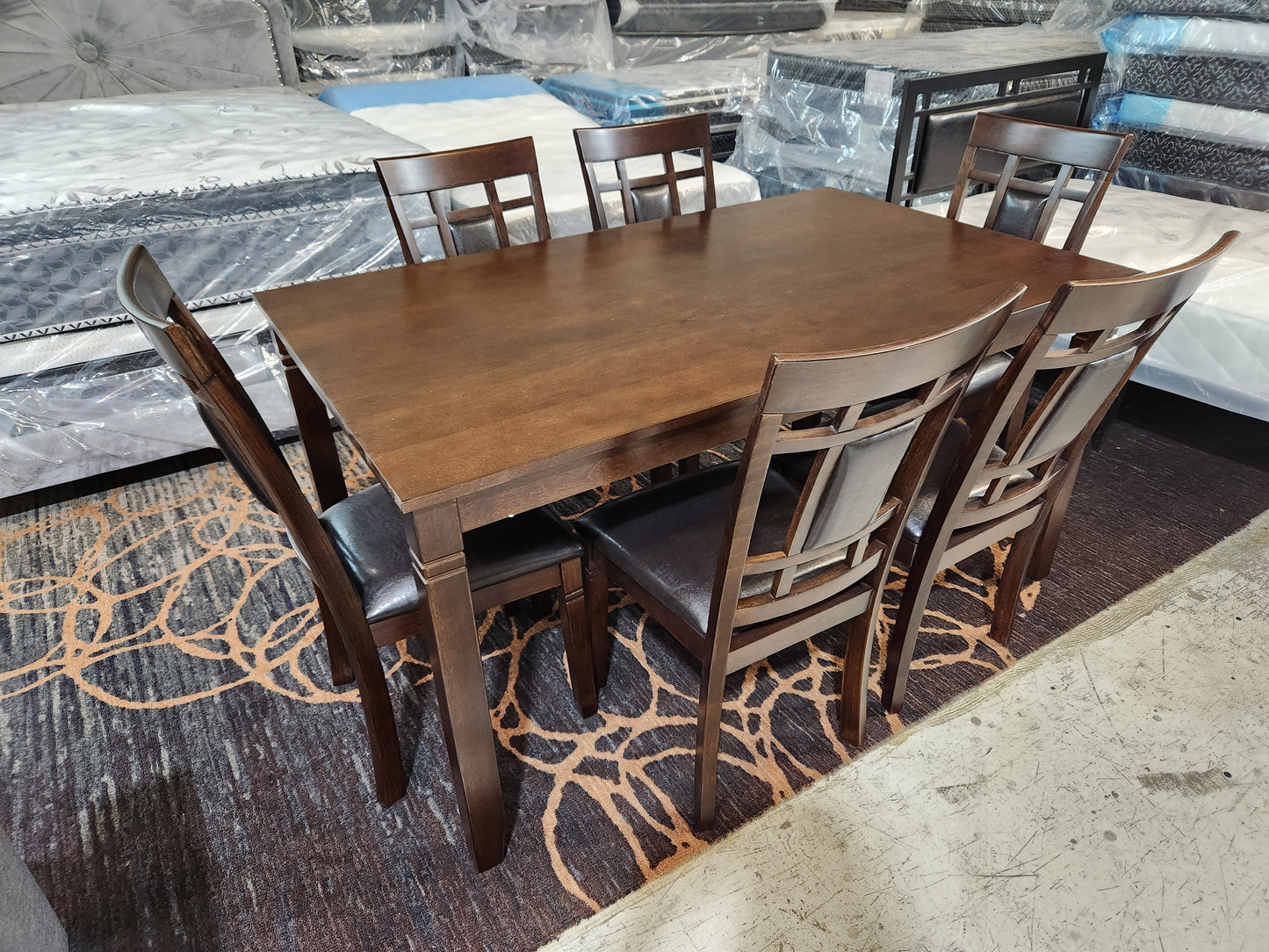 EVA Wooden Dining Table Set (7 Piece)