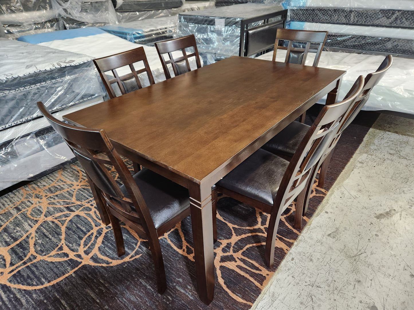 EVA Wooden Dining Table Set (7 Piece)