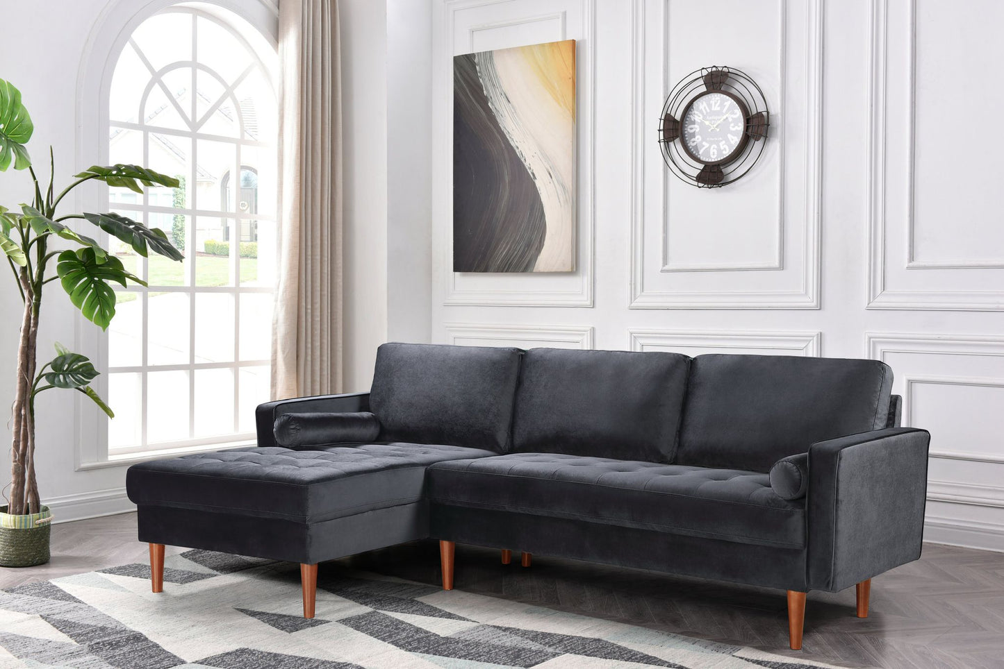 9122 - Velvet 3 Seater (Charcoal)