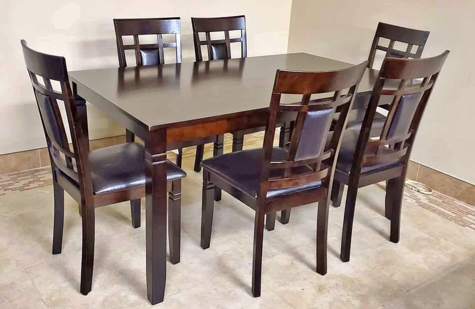 EVA Wooden Dining Table Set (7 Piece)