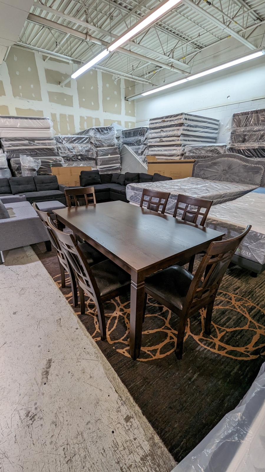 EVA Wooden Dining Table Set (7 Piece)