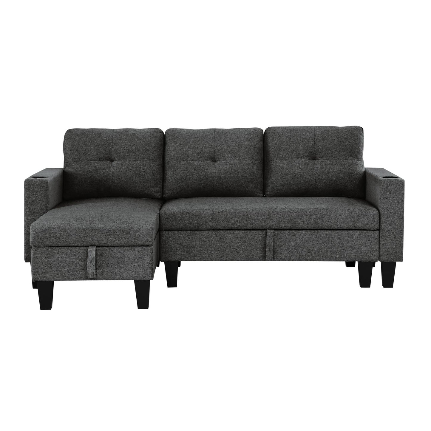 Jhonny Reversible Sectional (Black)