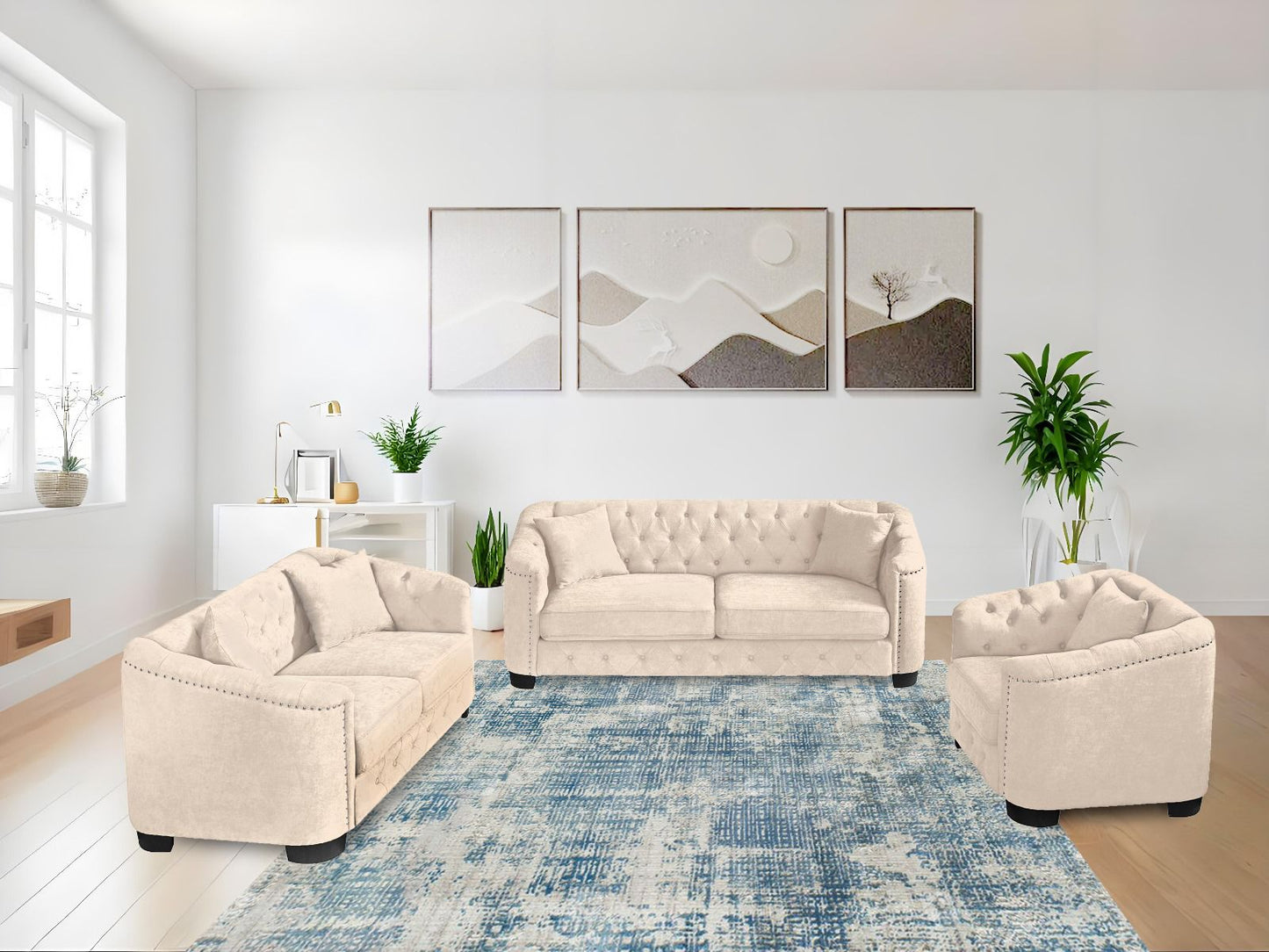 Violet Sofa Set (Beige)