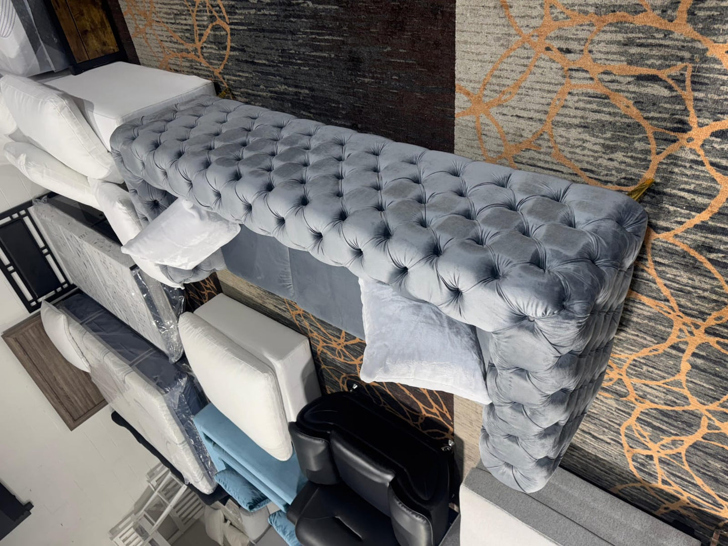 Turkish Tufted Sofa Set 3 + 2 + 1 (Grey)