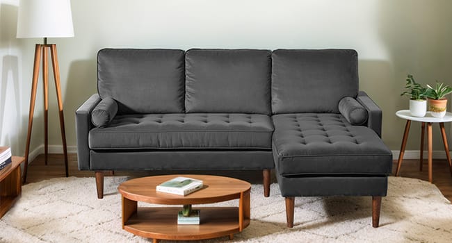 9122 - Velvet 3 Seater (Charcoal)