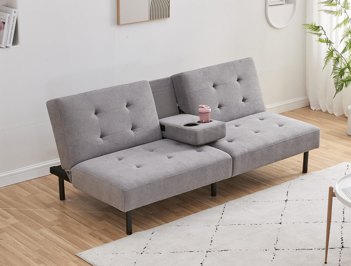 IF-8090 - Split Back 2 Seater Fabric Sofa