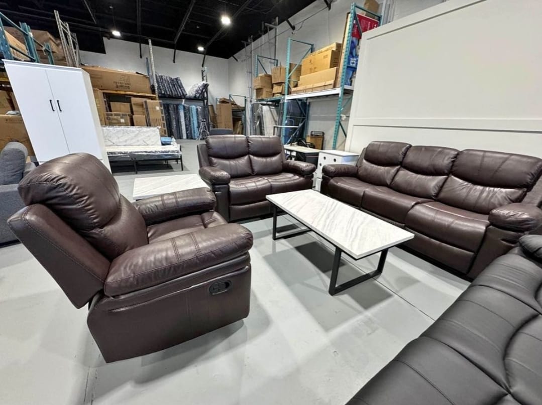 Alpha / Gaston - Manual Recliner Set ( Brown)