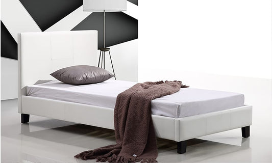 Leather Faux 713 – Platform Bed Frame (White PU)