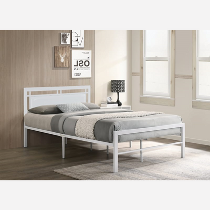 White Metal Bed Frame | Sleek and Durable Design