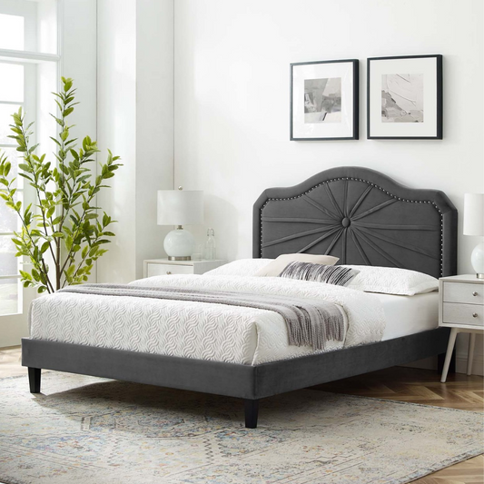 Black Velvet Tufted Vicko Bed | Luxurious and Durable Design