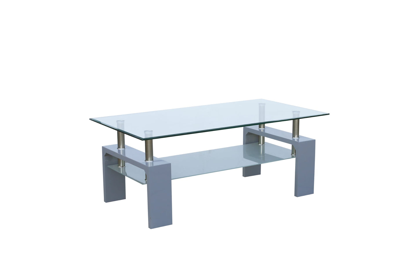 Coffee Table - Mirror Top with 4 Legs (Grey)