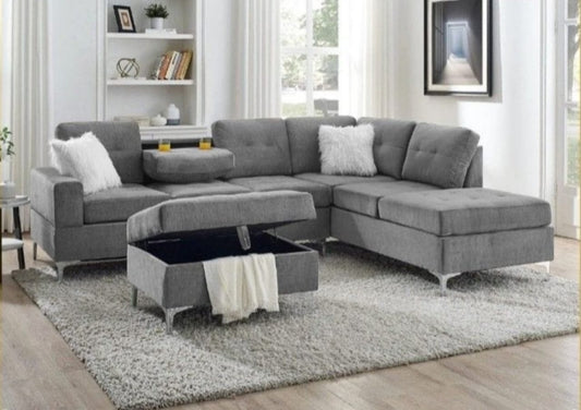 Lilly Hammer - Fabric Family Sofa Metal Legs - 6 Seater
