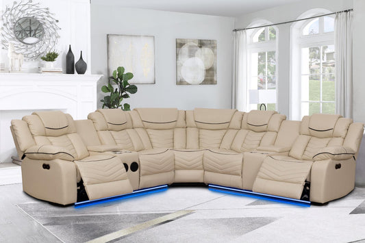Rick Sectional Power Recliner (Beige)