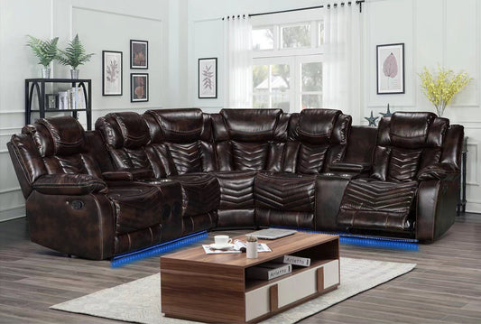 Rick Sectional Power Recliner (Brown)