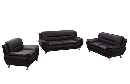 SPEEDY - Leather Faux Sofa Set 3 + 2 + 1 (Black)
