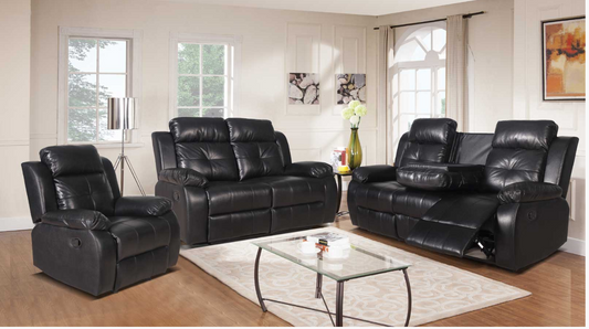 Vincent Leather PU Manual Recliner Set