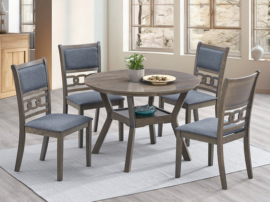 T-1079 - Antique Grey Round  Dinning Set - 4 chairs & table