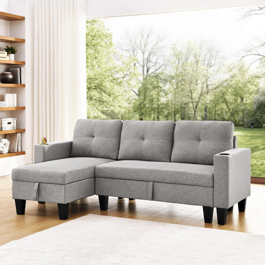 Jhonny Reversible Sectional (Grey)