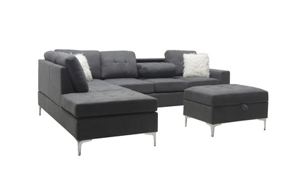 Lilly Hammer Fabric Family Sofa Metal Legs- 6 Seater