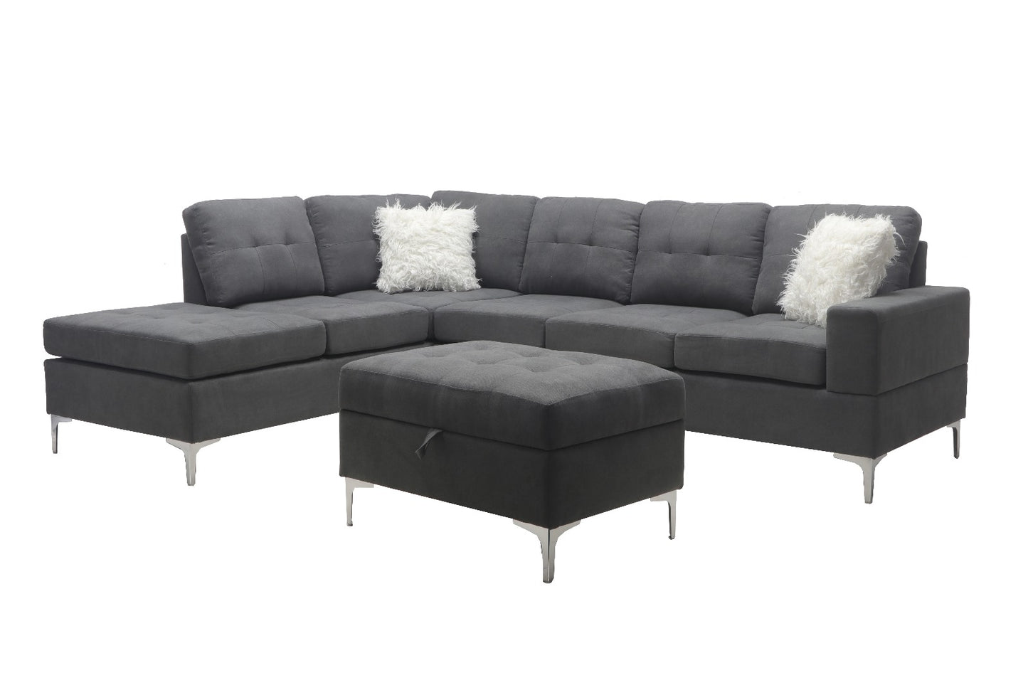 Lilly Hammer Fabric Family Sofa Metal Legs- 6 Seater