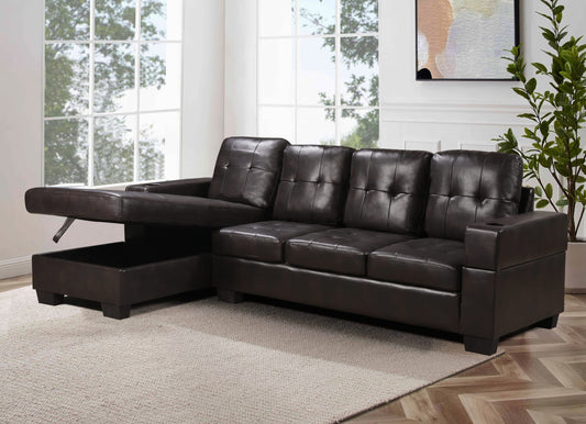 Allium Storage Sectional 4 Seater - PU LEATHER