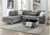 Lilly Hammer Fabric Family Sofa Metal Legs- 6 Seater