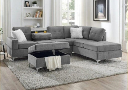 Lilly Hammer Fabric Family Sofa Metal Legs- 6 Seater