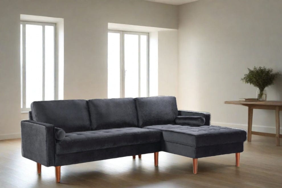 9122 - Velvet 3 Seater Reversible Sofa