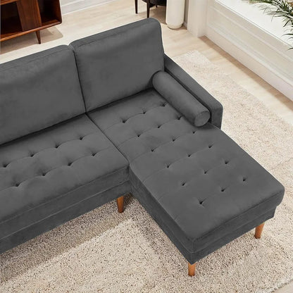 9122 - Velvet 3 Seater Reversible Sofa