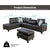 Lilly 6 Seater PU With Studs Sectional Couch with Ottoman