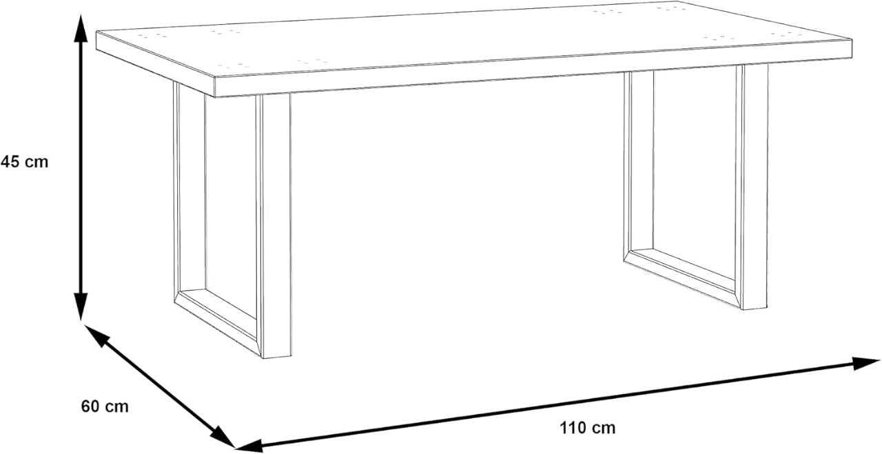 IF2678 - Wood Coffee Table Metal Legs