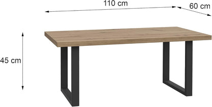 IF2678 - Wood Coffee Table Metal Legs