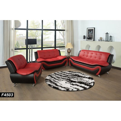 Speedy Auckland Red & Black 3 Piece Sofa Set