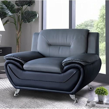 Speedy Grey & Black 3 Piece Sofa Set