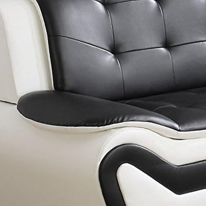 Speedy Auckland White & Black 3 Piece Sofa Set