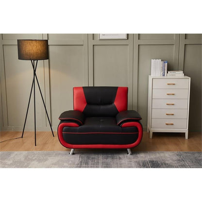 Speedy Dalia Black & Red 3 Piece Sofa Set