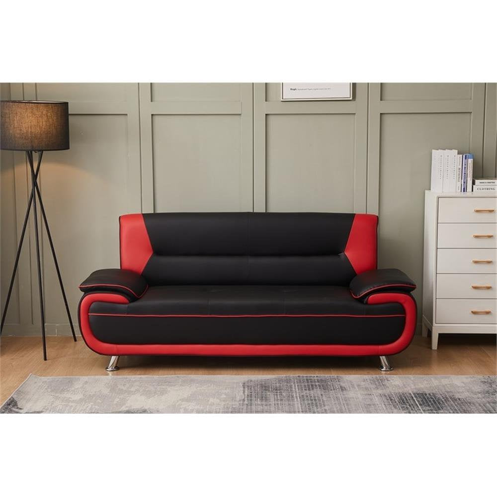 Speedy Dalia Black & Red 3 Piece Sofa Set