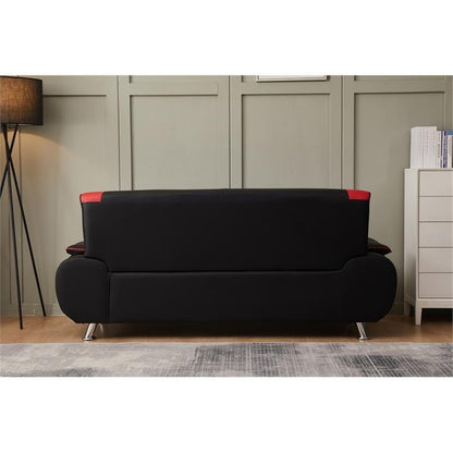 Speedy Dalia Black & Red 3 Piece Sofa Set