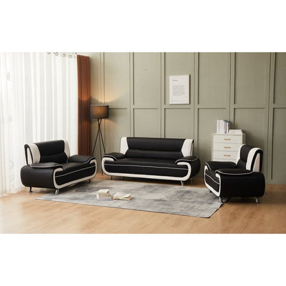 Speedy Dalia Black & White 3 Piece Sofa Set