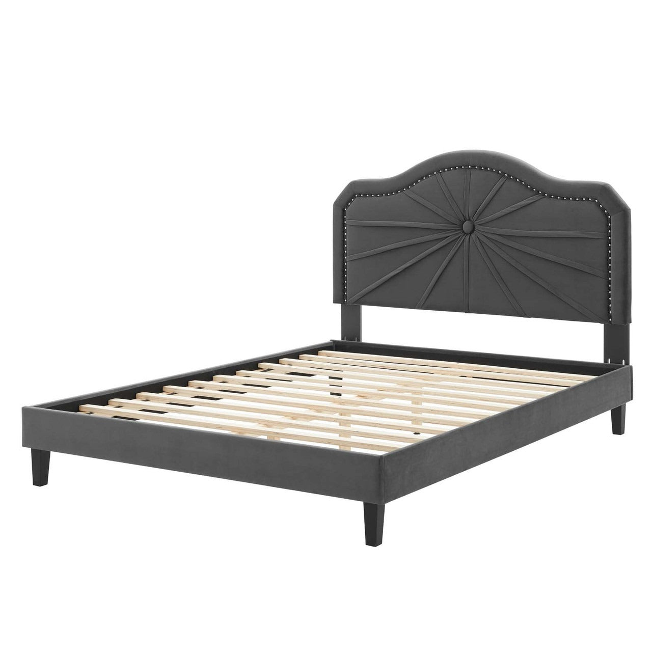 Black Velvet Tufted Vicko Bed | Luxurious and Durable Design