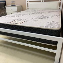 White Metal Bed Frame | Sleek and Durable Design