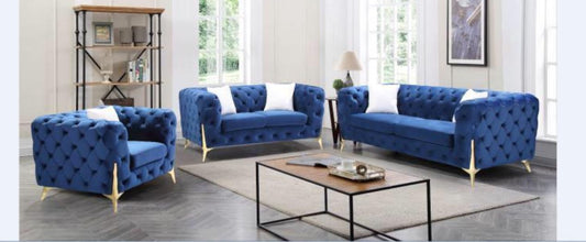 Turkish Tufted Sofa Set 3 + 2 + 1 (Blue)