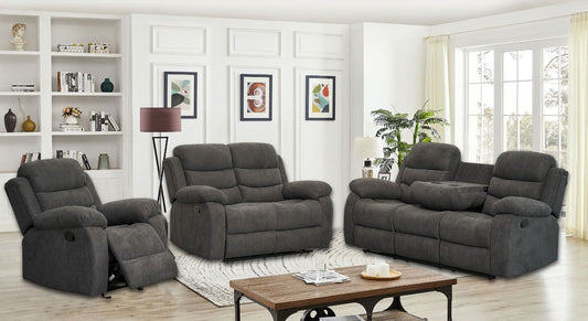 Morocoo Manual Recliner Set  ( Greish Black )